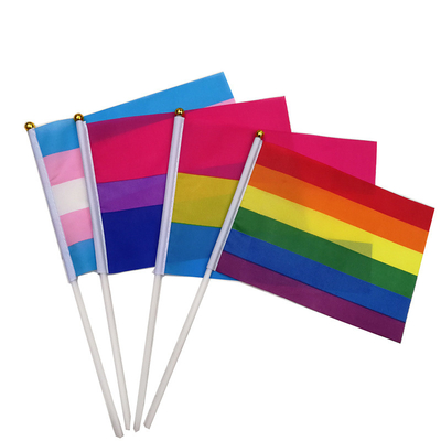 Hotsale LGBT El Falgs 100D Polyester Kişiselleştirilmiş El Sallama Bayrakları