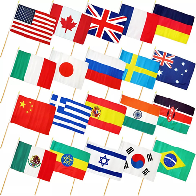 Taşınabilir El Bayrakları 14x21cm Tüm Ülkeler Özel El Bayrakları